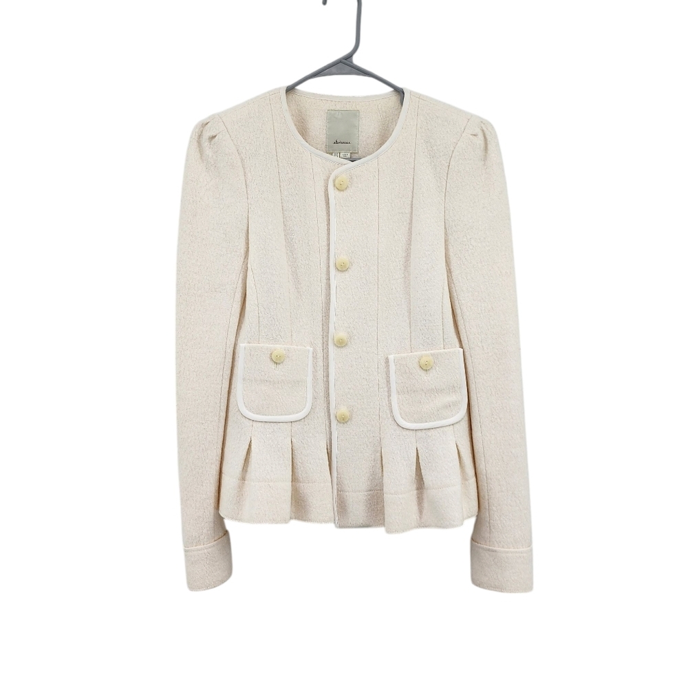 Elevenses by Anthropologie Women's Wool Blend Peplum Jacket - 4 - Picture 2 of 8